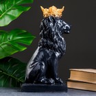 Копилка "Лев с короной" черный, с золотом, 35см - Фото 2