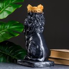 Копилка "Лев с короной" черный, с золотом, 35см - Фото 3