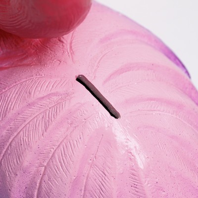 Копилка для денег «Фламинго большой», гипс, розовый с фиолетовым, 24 см