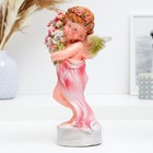 Фигура "Девочка ангелочек с цветами" 12х9,5х24см - фото 2901156
