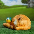 Садовая фигура "Кошка спящая с птичкой" 13х29см - Фото 2