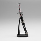 Сувенирное оружие «Катана на подставке», чёрные ножны с красными ромбами, 20см - фото 8366417