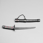 Сувенирное оружие «Катана на подставке», чёрные ножны с красными ромбами, 20см - Фото 3