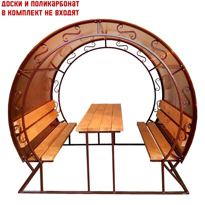 Беседка для дачи «Посиделка», 2×2×2.1 м, металл, под поликарбонат - Фото 1