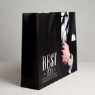 Пакет подарочный ламинированный горизонтальный, упаковка, «Best man», ML 27 х 23 х 11,5 см - Фото 4
