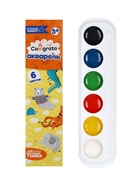 Акварель Calligrata, 6 цветов, без кисти, картон - Фото 1