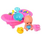 Набор резиновых игрушек для ванны «Пупс в ванне», с пищалкой, 5 шт, цвет МИКС, Крошка Я - фото 7116400