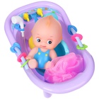 Набор резиновых игрушек для ванны «Пупс в ванне», с пищалкой, 5 шт, цвет МИКС, Крошка Я - фото 24541538