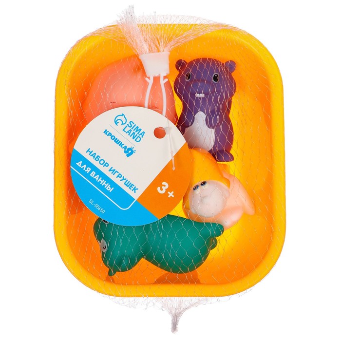 Набор резиновых игрушек для ванны «Пупс в ванне», с пищалкой, 5 шт, цвет МИКС, Крошка Я - фото 1898287108