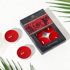 Набор чайных свечей ароматизированных "Бархатная роза" в подарочной коробке, 6 шт - фото 3545352