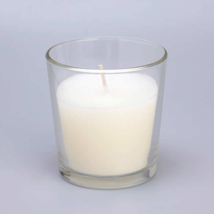 Свеча в гладком стакане ароматизированная "Белая лилия", 8,5 см - фото 1902705736