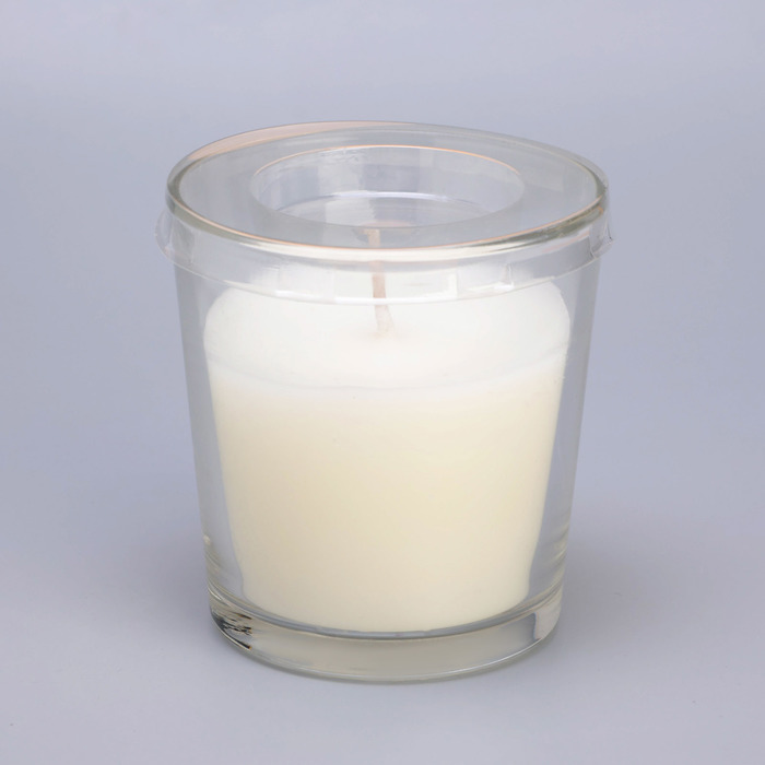 Свеча в гладком стакане ароматизированная "Белая лилия", 8,5 см - фото 1902705738