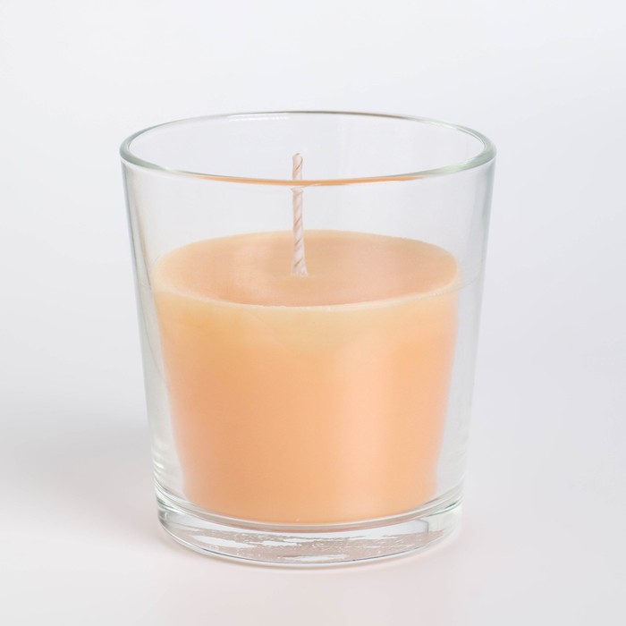 Свеча в гладком стакане ароматизированная "Капучино", 8,5 см - фото 1908542724