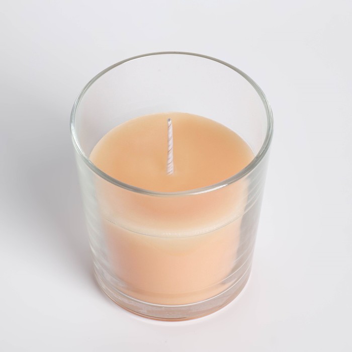 Свеча в гладком стакане ароматизированная "Капучино", 8,5 см - фото 1908542725