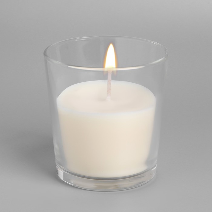 Свеча в гладком стакане ароматизированная "Ландыш", 8,5 см - фото 1907084434