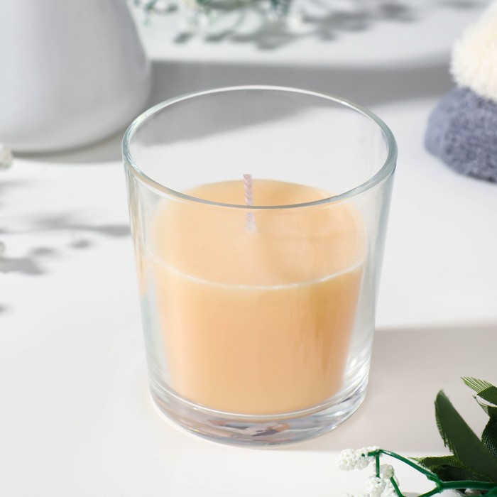 Свеча в гладком стакане ароматизированная "Сандаловое дерево", 8,5 см - Фото 1