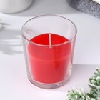 Свеча в гладком стакане ароматизированная "Сладкая малина", 8,5 см - фото 8959016