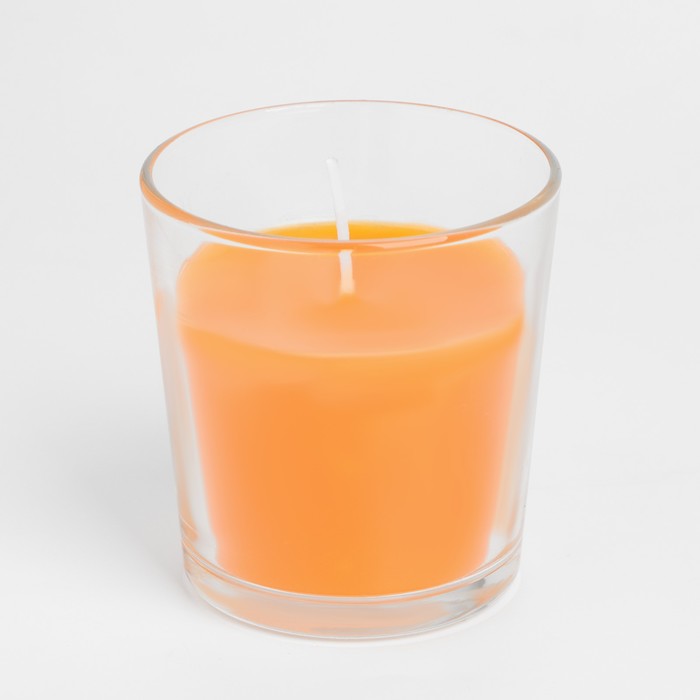 Свеча в гладком стакане ароматизированная "Сочное манго", 8,5 см - фото 1927544845