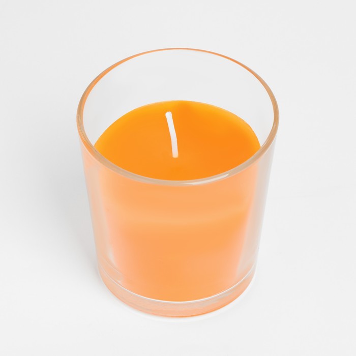 Свеча в гладком стакане ароматизированная "Сочное манго", 8,5 см - фото 1927544846
