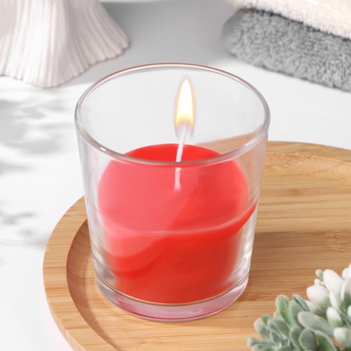 Свеча в гладком стакане ароматизированная "Цветущий сад", 8,5 см