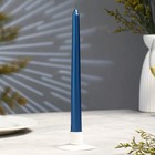 Свеча античная, 2,3х 25  см, лакированная  , синий металлик - фото 8880954