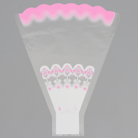 Пакет цветочный рюмка "Мелодия" розовый, 30 х 40 см, МИКС (комплект 50 шт)