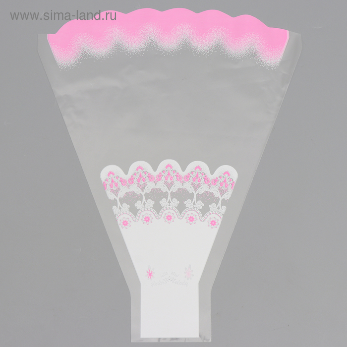 Пакет цветочный рюмка "Мелодия" розовый, 30 х 40 см, МИКС - Фото 1