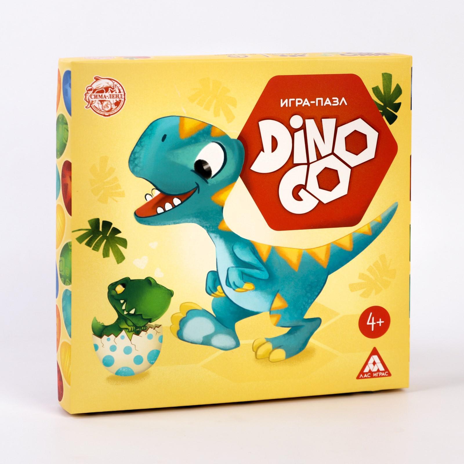 Настольная игра-пазлы «Dino Go», 61 тайл, 4+ (4677018) - Купить по цене от  179.00 руб. | Интернет магазин SIMA-LAND.RU