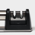 Заточка для ножей Magistro «Металлик», с 2 отделениями для стальных и керамических ножей - Фото 3