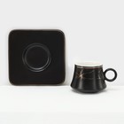 Набор кофейный «Мейси», 12 предметов: 6 чашек 100 мл, 6 блюдец d=11 см, керамика, чёрный - Фото 4