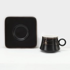 Набор кофейный «Мейси», 12 предметов: 6 чашек 100 мл, 6 блюдец d=11 см, керамика, чёрный - Фото 5