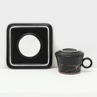 Набор кофейный «Мейси», 12 предметов: 6 чашек 100 мл, 6 блюдец d=11 см, керамика, чёрный - Фото 6