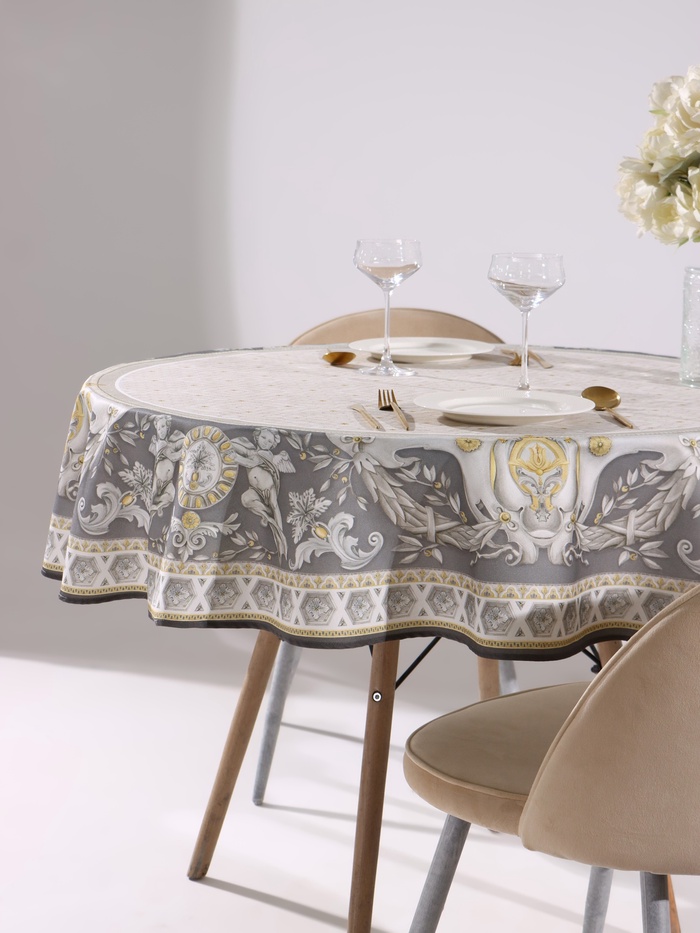 Скатерть «Этель» Classic style d=220 см ±3 см, 100% хлопок, саржа 190 г/м², с ВГМО - Фото 1