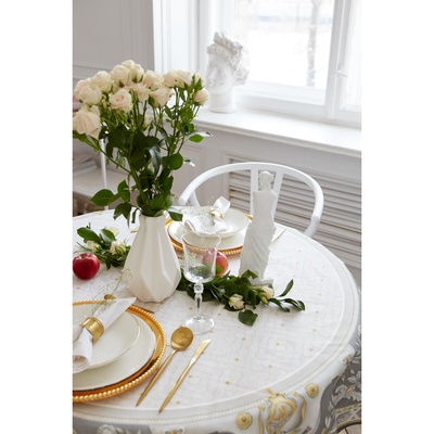 Скатерть «Этель» Classic style d=220 см ±3 см, 100% хлопок, саржа 190 г/м², с ВГМО