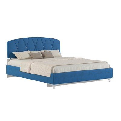 Кровать Adelina, 1600х2000,   велюр синий