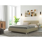 Кровать двуспальная Svetlana–2, спальное место 1600×2000 мм, велюр, цвет бежевый  (артикул 4880220)  большой выбор товаров оптом и в розницу по низким ценам с доставкой