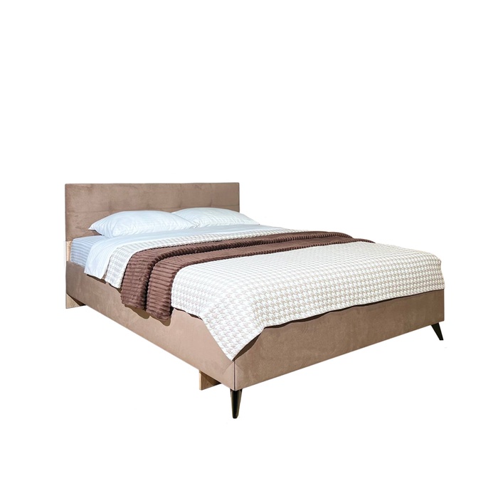 Кровать двуспальные Svetlana – 2, велюр, 1645×2080×950 мм, цвет светло – коричневый - Фото 1