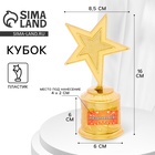 Кубок «Поздравляем», наградная фигура звезда, золото, пластик, 16 см - Фото 1