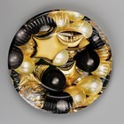 Тарелка одноразовая бумажная "Черное золото", шары, 18 см - Фото 2