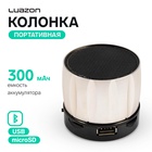 Портативная колонка Luazon Hi-Tech09, 3 Вт, 300 мАч, microSD, USB, корпус металл, золотистая 4491916 - фото 13878180