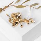 Брошь «Цветок» фиалка с жемчужинами, цвет бело-фиолетовый в золоте - Фото 3