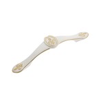 Ручка-скоба мебельная PC174, 96 мм, цвет белый с золотым - Фото 3