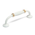 Ручка-скоба мебельная ТУНДРА PC176BL LIGHT, м/о 96 мм, цвет белый с золотом - Фото 3