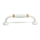 Ручка-скоба мебельная ТУНДРА PC176BL LIGHT, м/о 96 мм, цвет белый с золотом 4676298 - фото 8959688