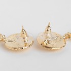 Серьги металл "Барбадос" овал, цвет золото - фото 25562477