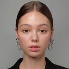 Серьги металл "Цветы" альстромерия, круги, цвет серебро - фото 25562481