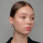 Серьги металл "Цветы" альстромерия, круги, цвет серебро - фото 25562482