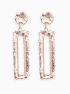 Серьги металл «Карибы» длинный прямоугольник, цвет розовое золото - Фото 2