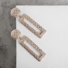 Серьги металл «Карибы» длинный прямоугольник, цвет розовое золото - Фото 4