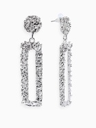 Серьги металл «Карибы» длинный прямоугольник, цвет серебро - Фото 2